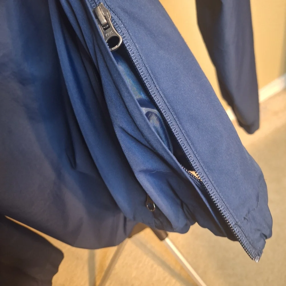Port Authority Blue Half-Zip Nylon Rain Men's Jacket. Size L